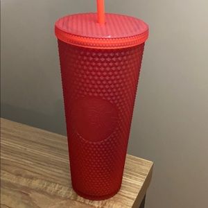 Starbucks soft touch red studded tumbler